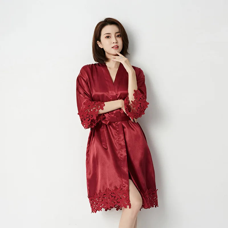 Robe de Nuit en Dentelle Femme – Manches Courtes
