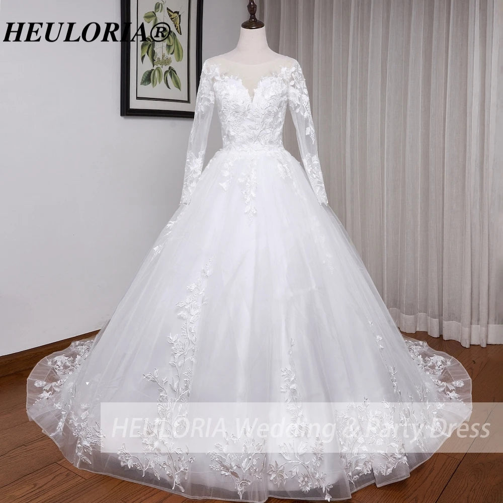 Robe de mariée princesse à manches longues pour femmes