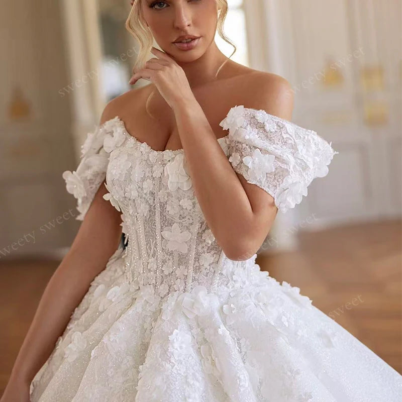 Robe de mariée luxueuse en Organza avec broderie pour femmes