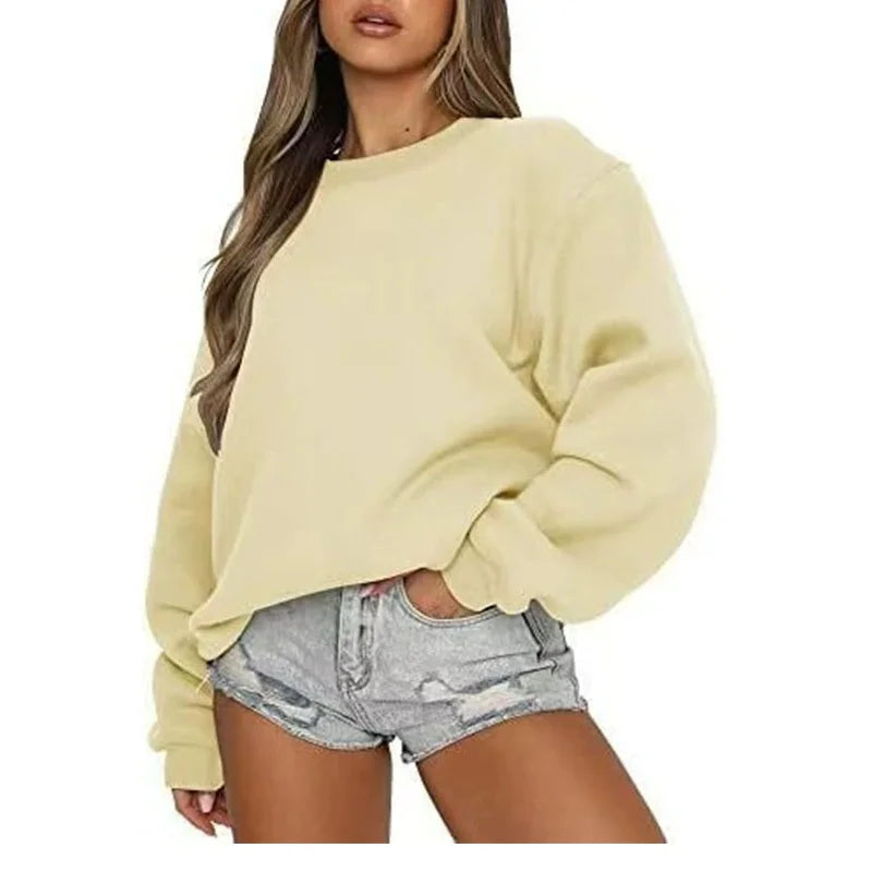 Pull décontracté couleur unie pour femmes