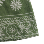 Robe longue verte à volants pour femmes