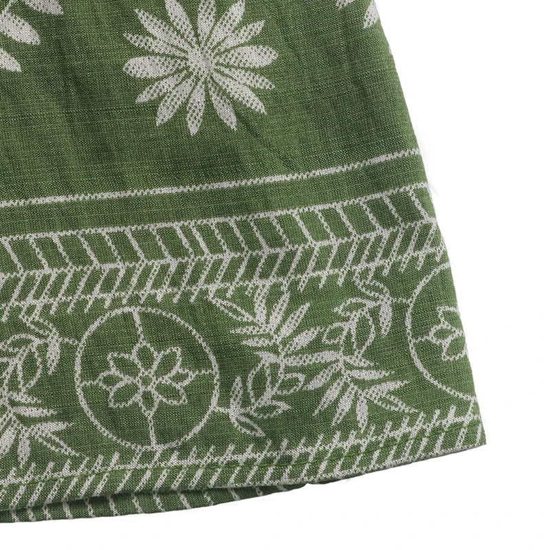 Robe longue verte à volants pour femmes