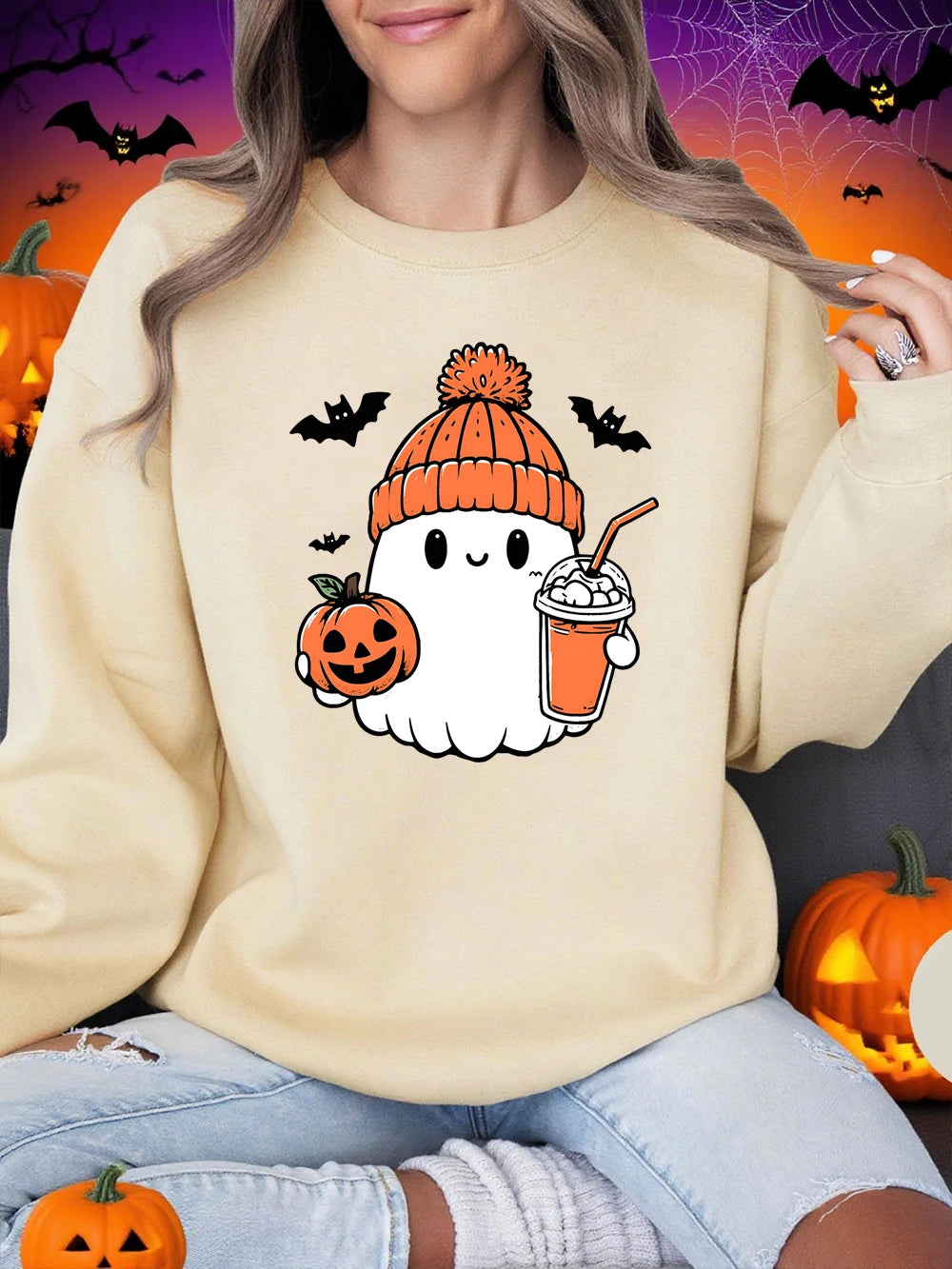 Sweat-shirt à capuche chaud et col ras du cou pour femmes