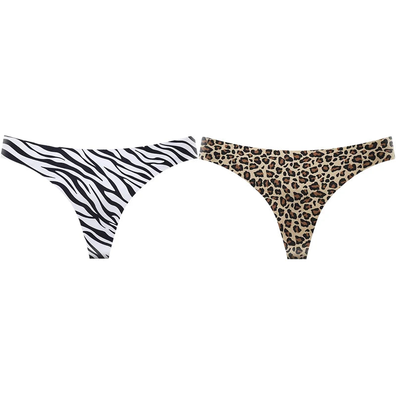 String taille basse imprimé léopard pour femmes