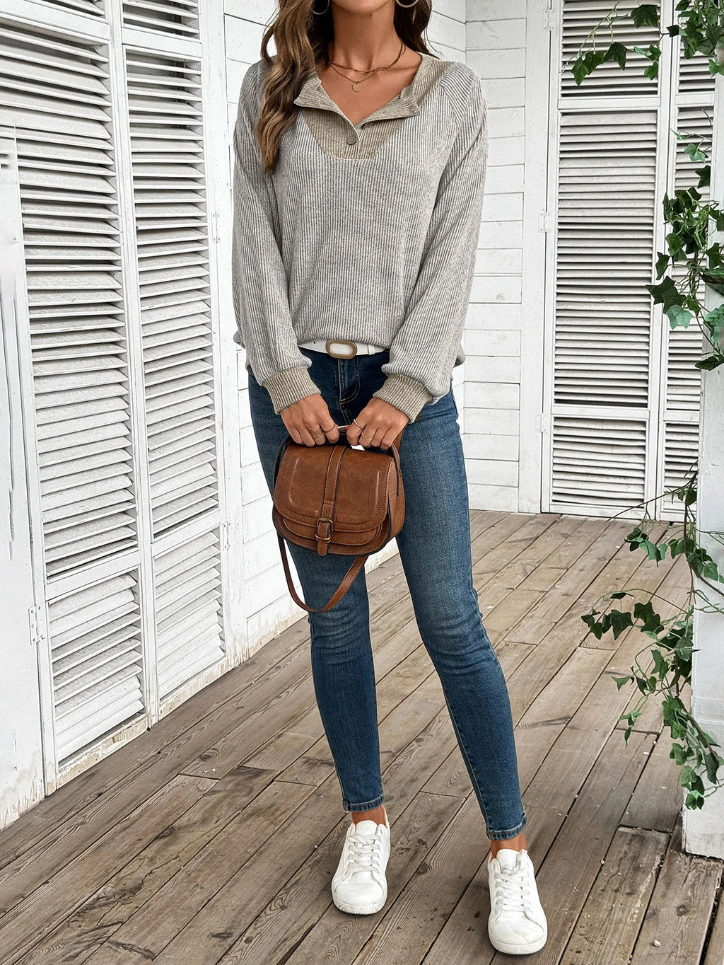 Pull décontracté à manches longues pour femmes