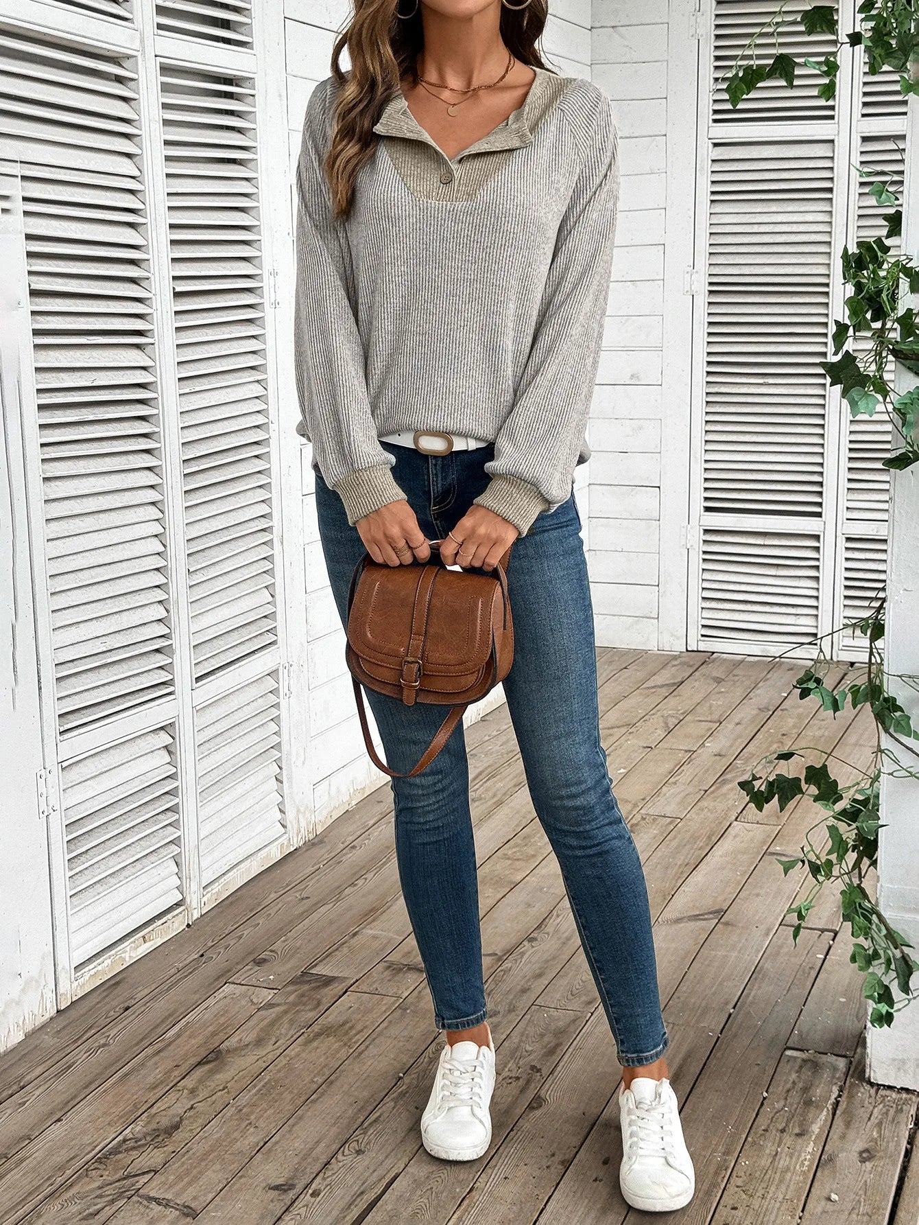 Pull décontracté à manches longues pour femmes