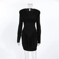 Robe mini moulante plissée taille haute pour femmes