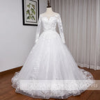 Robe de mariée princesse à manches longues pour femmes