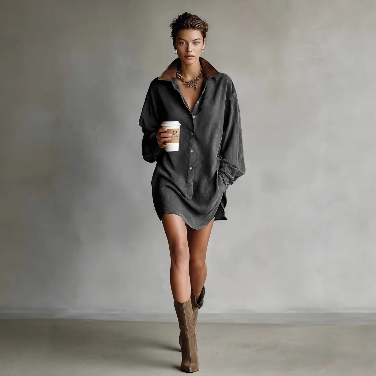 Robe courte ample et décontractée pour femmes