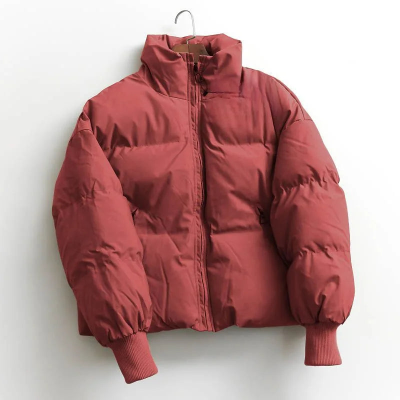 Veste courte décontractée en coton épais pour femmes