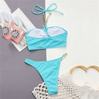 Ensembles maillot de bain deux pièces avec culotte taille haute pour femmes