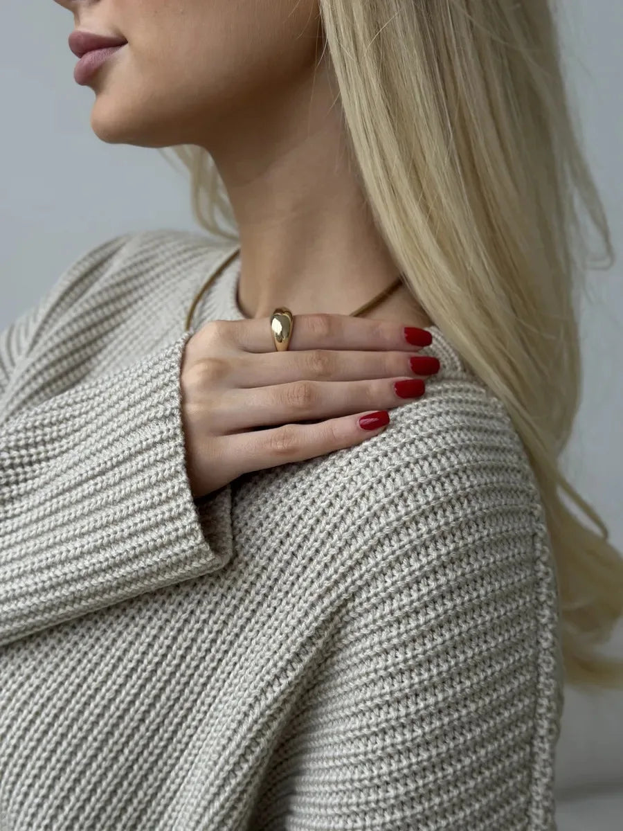 Pull basique tricoté col rond pour femmes