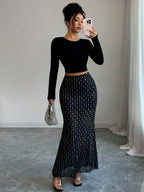 Jupe en maille double couche pour femmes