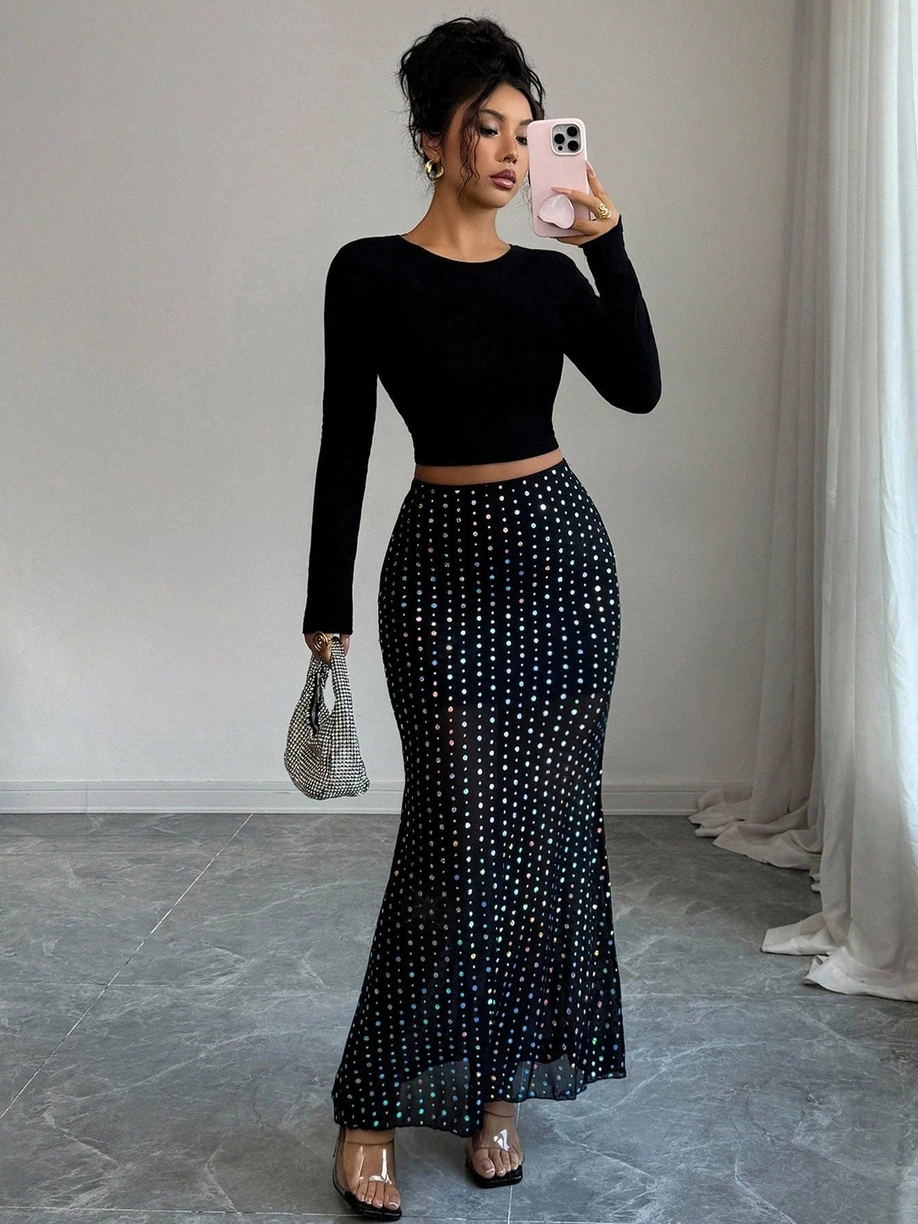 Jupe en maille double couche pour femmes