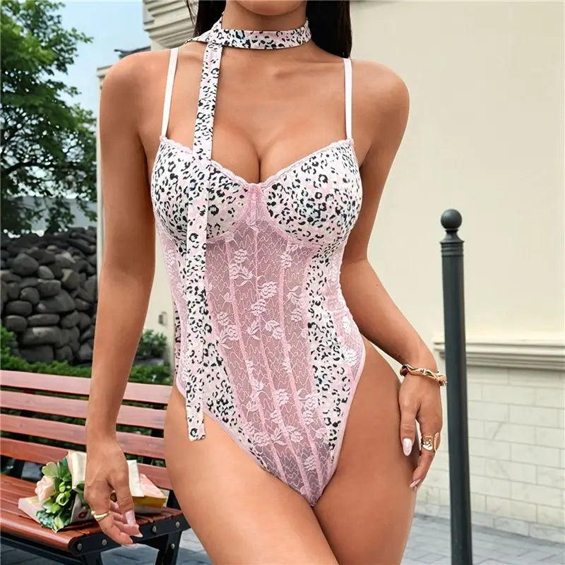 Body corset imprimé léopard pour femmes