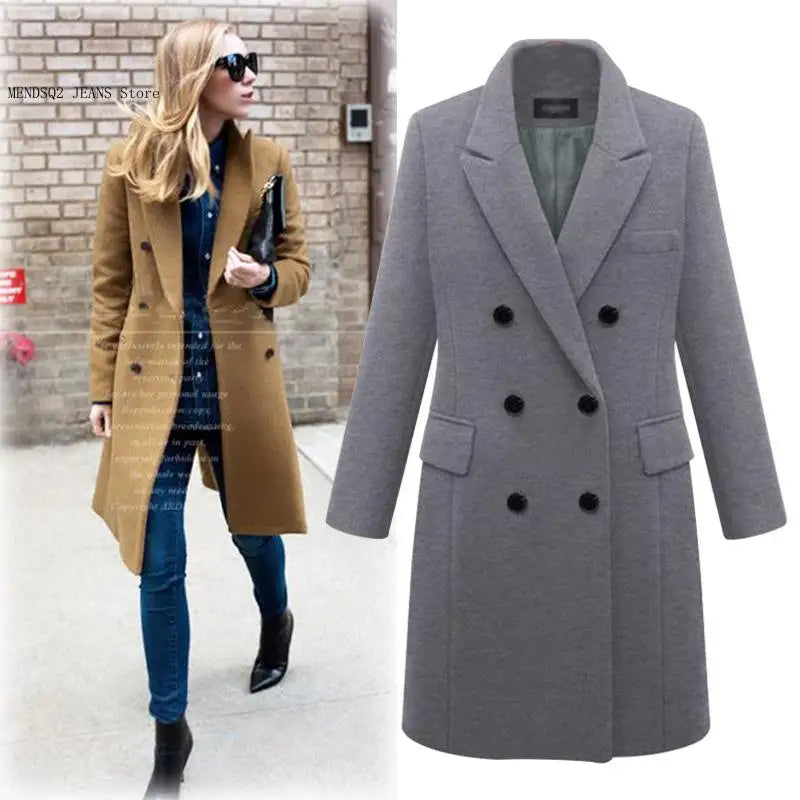 Manteau mi-long en laine pour femmes