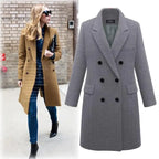 Manteau mi-long en laine pour femmes