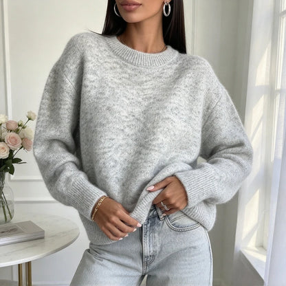 Pull en Maille Épaisse Femme – Doux et Col Rond