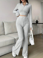 Ensembles deux pièces avec pantalon slim décontracté et haut assortie pour femmes