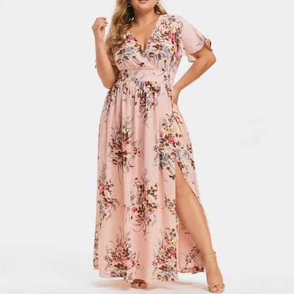 Robe Femme Imprimée – Fente Élégante
