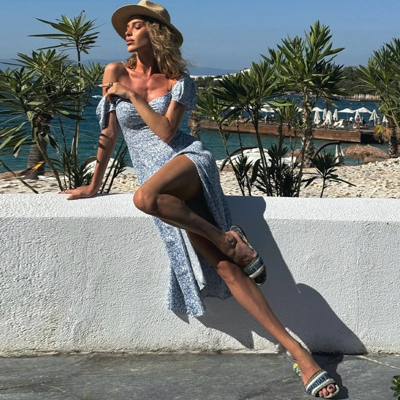 Robe d'été élégante et romantique à imprimé floral pour femmes