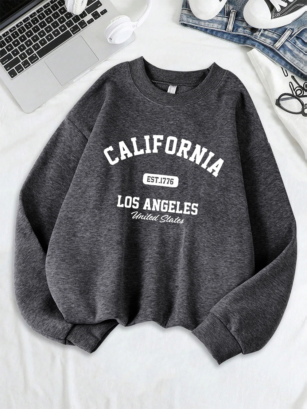 Sweat-shirts Imprimés Californie Los Angeles Est 1776 pour femmes