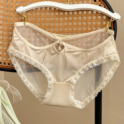 Culotte Satin Femme – Dentelle Transparente et Taille Basse