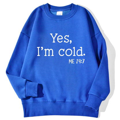 Sweat « Oui, j’ai froid » Polaire Oversize – Confort & Humour pour Femmes