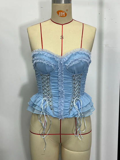 Débardeur Bustier Femme – Volants et Baleines