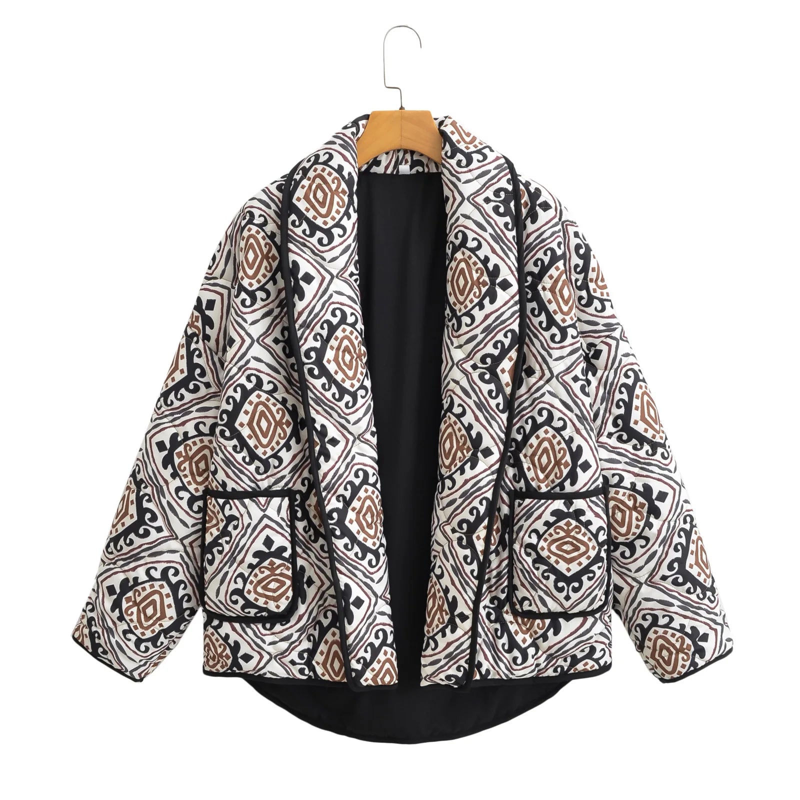 Cardigan ample en coton imprimé pour femmes