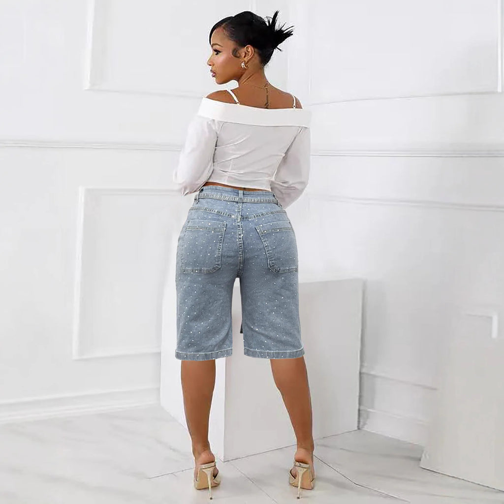 Jean capri ample en jean pour femmes