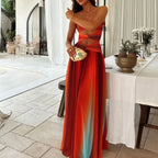 Robe longue de plage bleue pour femmes