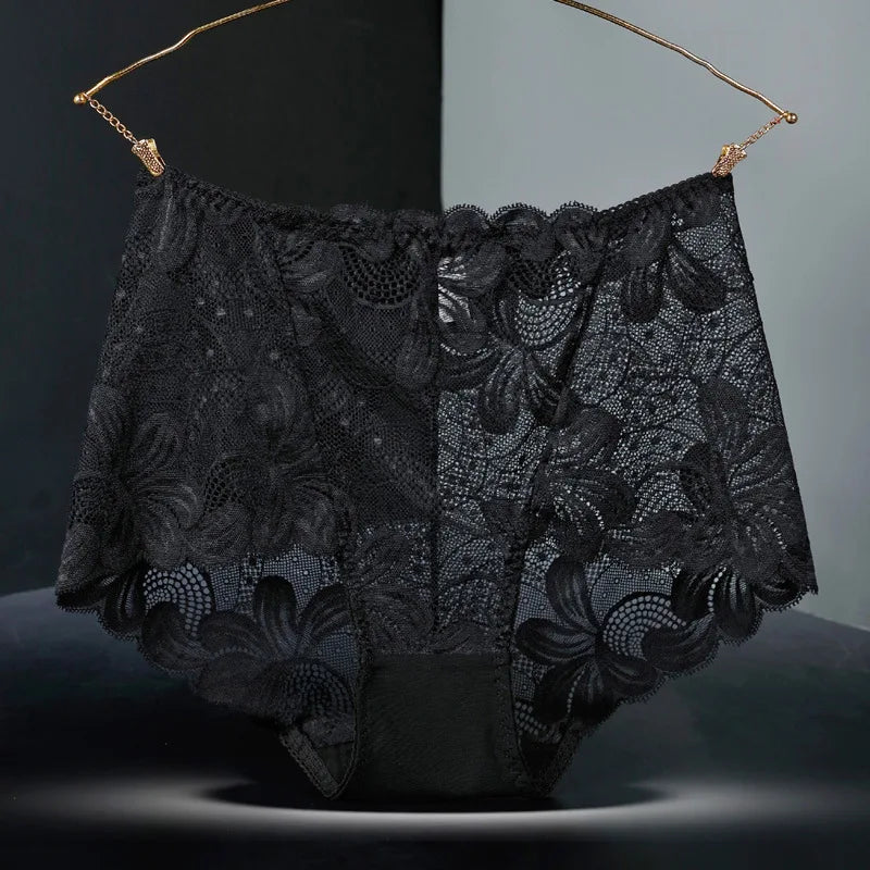 Culotte en dentelle taille haute sans couture pour femmes