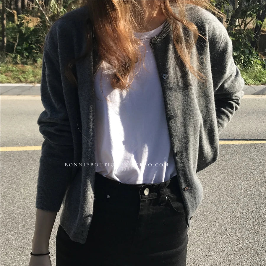 Cardigan Doux Femme – Maille et Col Rond