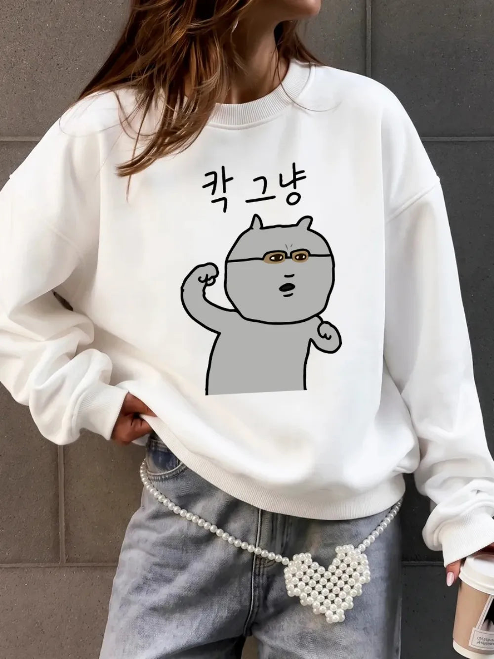 Sweat-shirt à col rond pour femmes