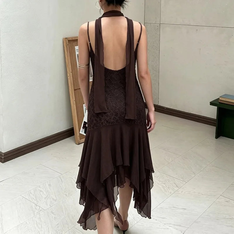 Robe de soirée sexy et élégante en dentelle pour femmes