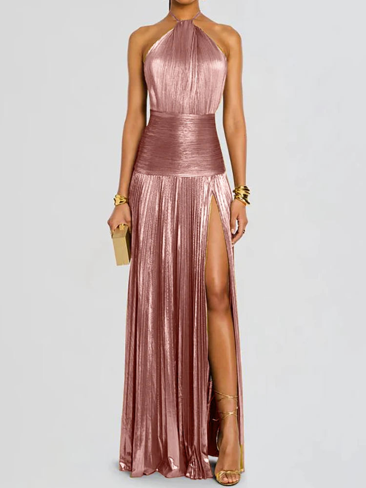 Robe sans manches et dos nu pour femmes