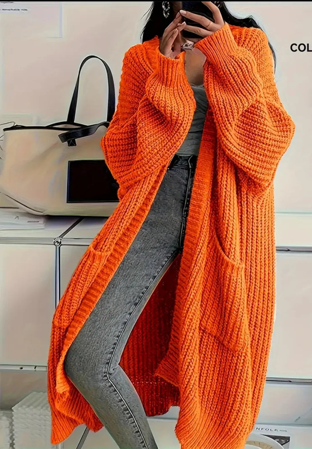 Cardigan longue tricoté pour femmes