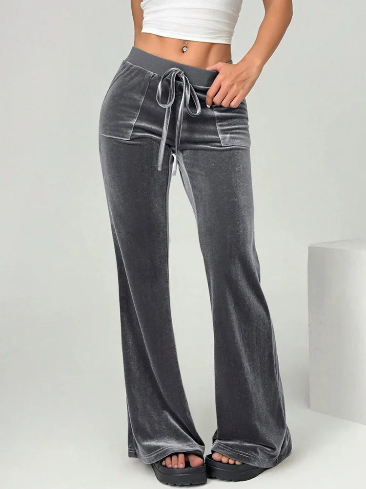 Pantalon évasé taille haute pour femmes