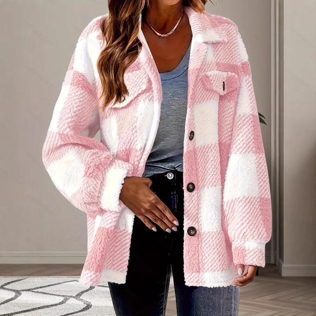 Veste à col rabattable et manches longues pour femmes