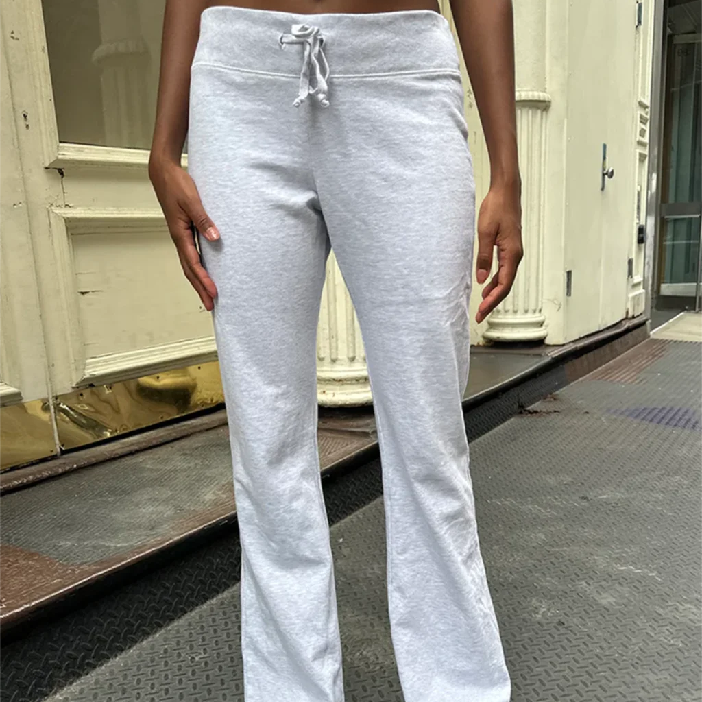 Pantalon de survêtement taille haute à ourlet brut pour femmes