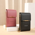 Sac à main en cuir souple téléphone portable pour femmes
