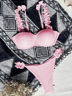 Maillot de bain push-up à volants pour femmes