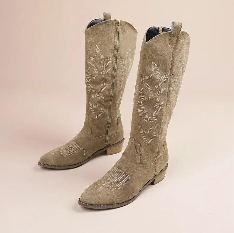 Bottes de cowboy western brodées pour femmes