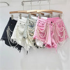 Short en jean taille haute pour femmes