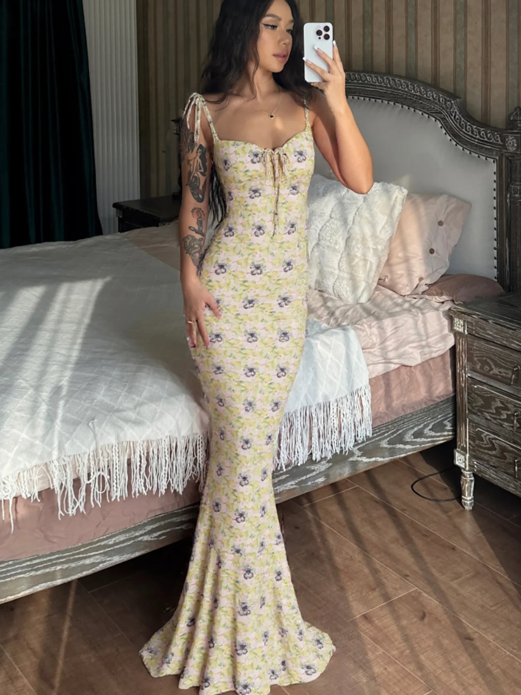 Robe à lacets sans manches pour femmes