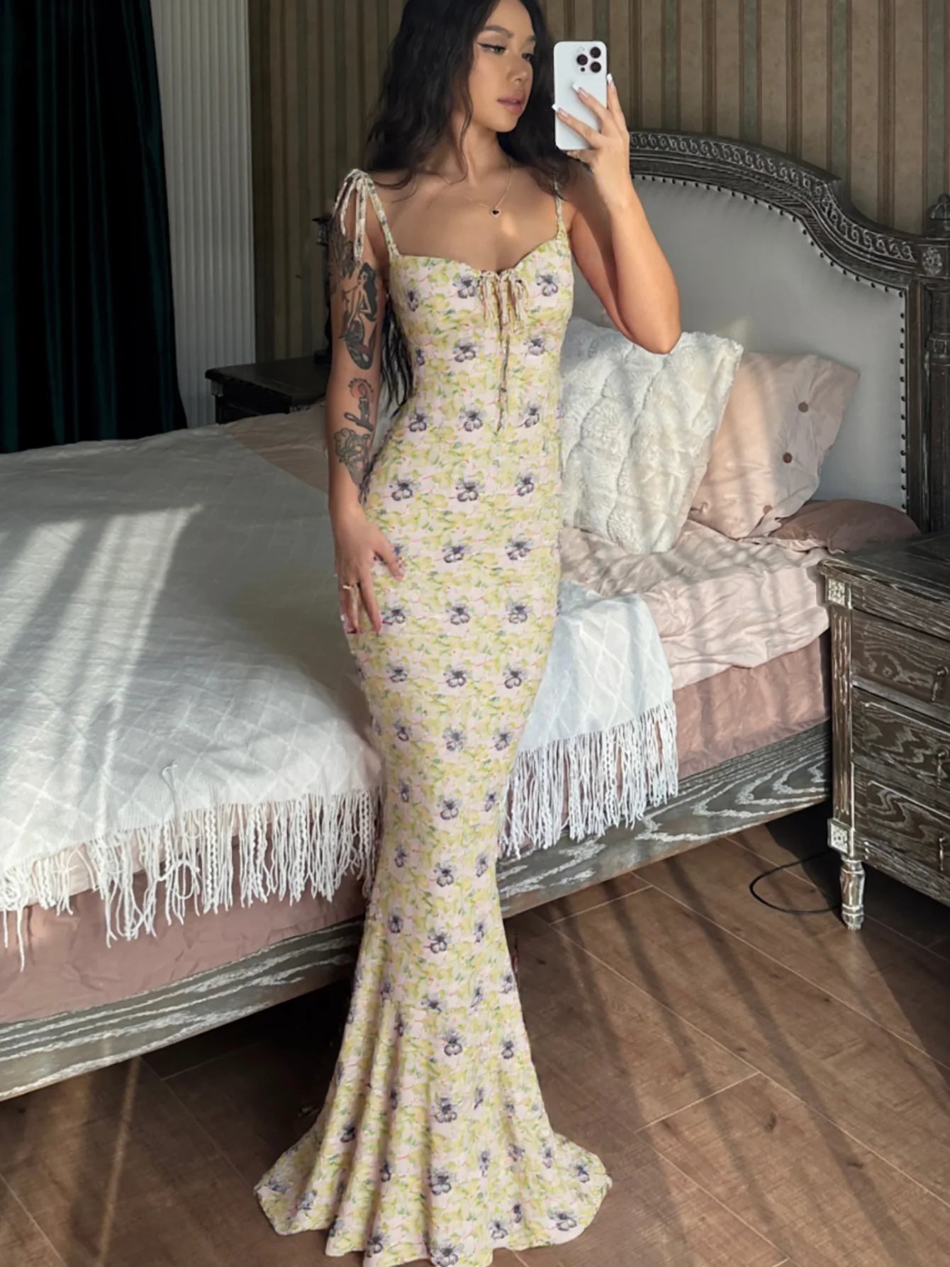 Robe à lacets sans manches pour femmes