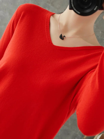 Pull en Maille Col V Femme – Style Confortable
