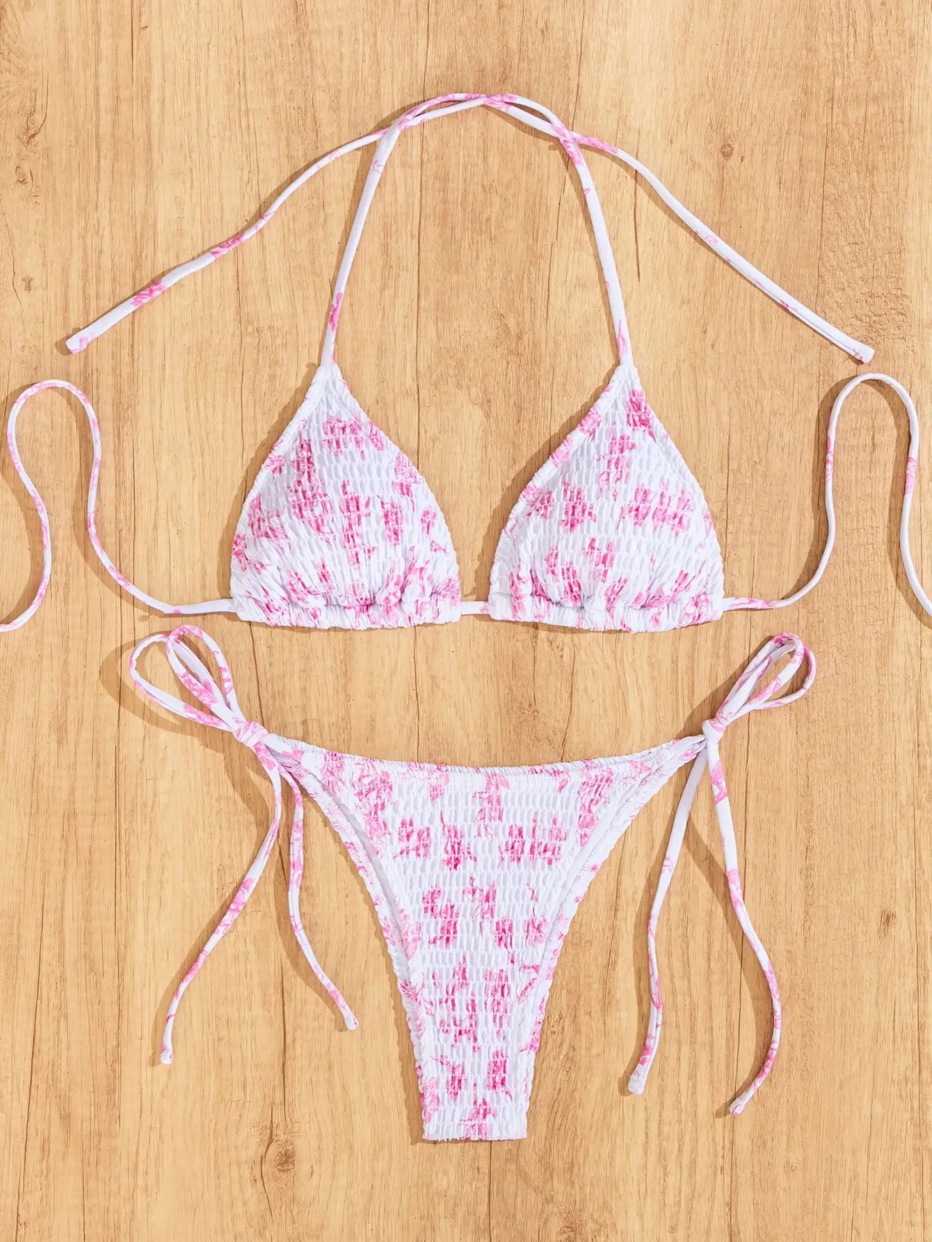 Ensemble maillot de bain 2 pièces soutien-gorge Push Up et string  pour femmes
