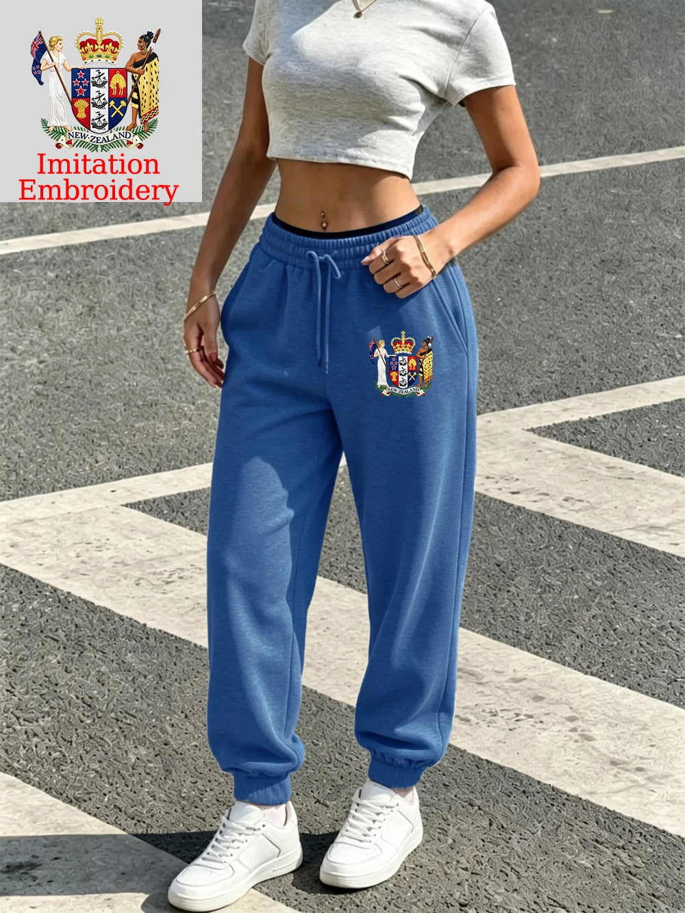 Pantalon de jogging imprimé emblème de Nouvelle-Zélande pour femmes